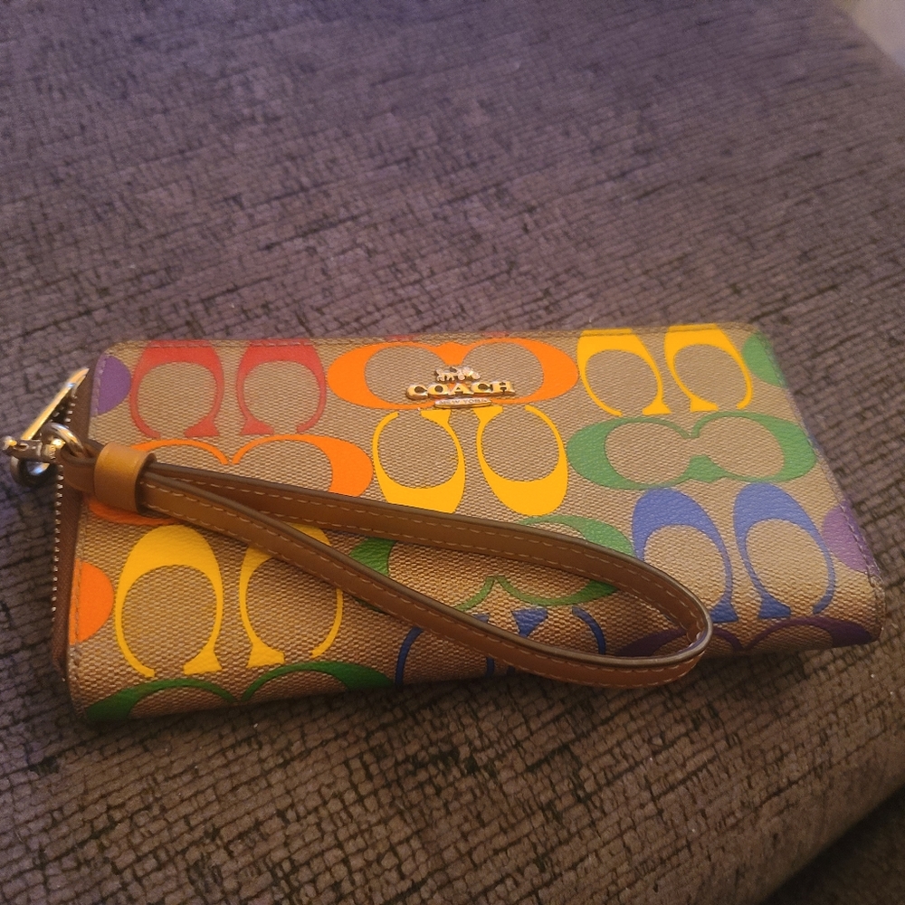 Coach Rainbow Wallet Wristlet